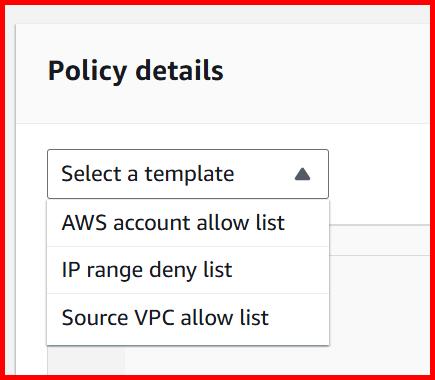 Picture showing the dropdown that shows the predefined templates